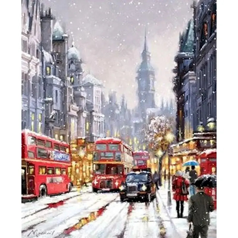 Genie Canvas - PhotoCustom City Oil Painting By Numbers Scenery Adults DIY Kits Paint By Numbers On Canvas Landscape Frameless Home Decoration