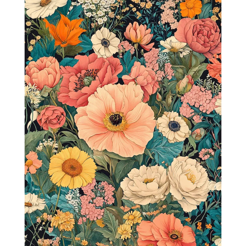 Genie Canvas - Diy Picture Paint By Numbers For Adults Flowers Painting By Numbers Handmade Wall Art For Adults Home Decor