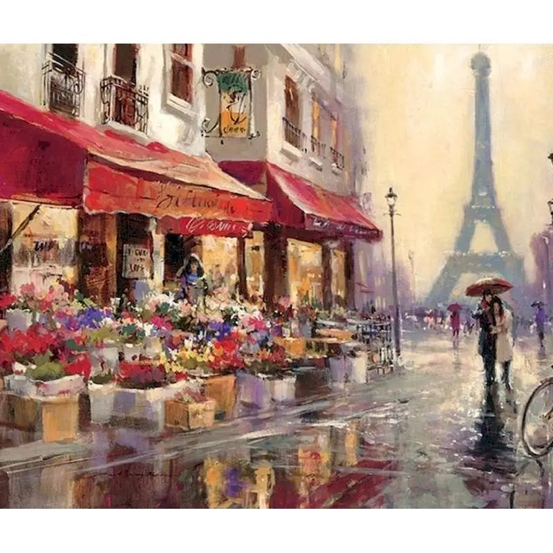 Genie Canvas - PhotoCustom City Oil Painting By Numbers Scenery Adults DIY Kits Paint By Numbers On Canvas Landscape Frameless Home Decoration