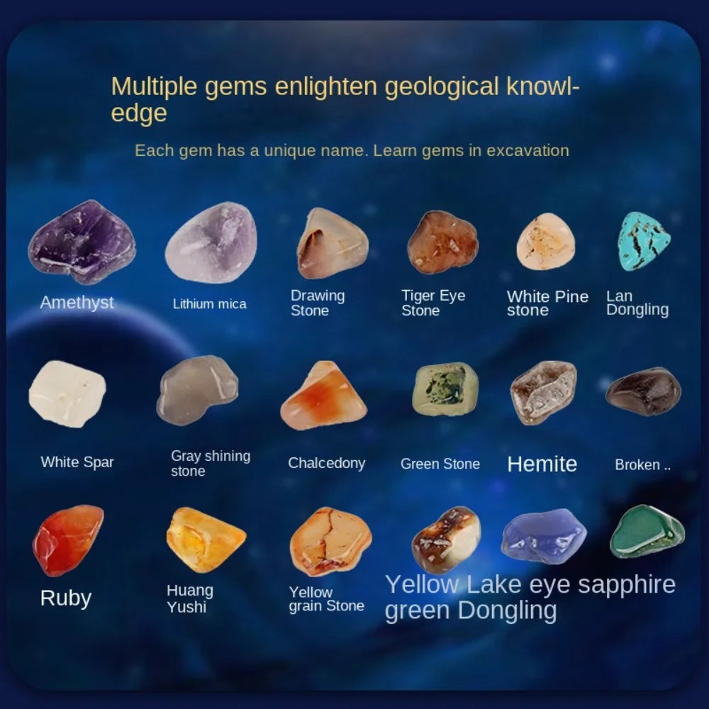 Science Educational Explore Planet Dig Kit Kids Excavation Toys Mining Kit Crystals  Mega Gemstone Education Excavation Kit