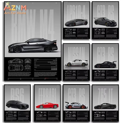 Luxury Sports Car Canvas Wall Art Print