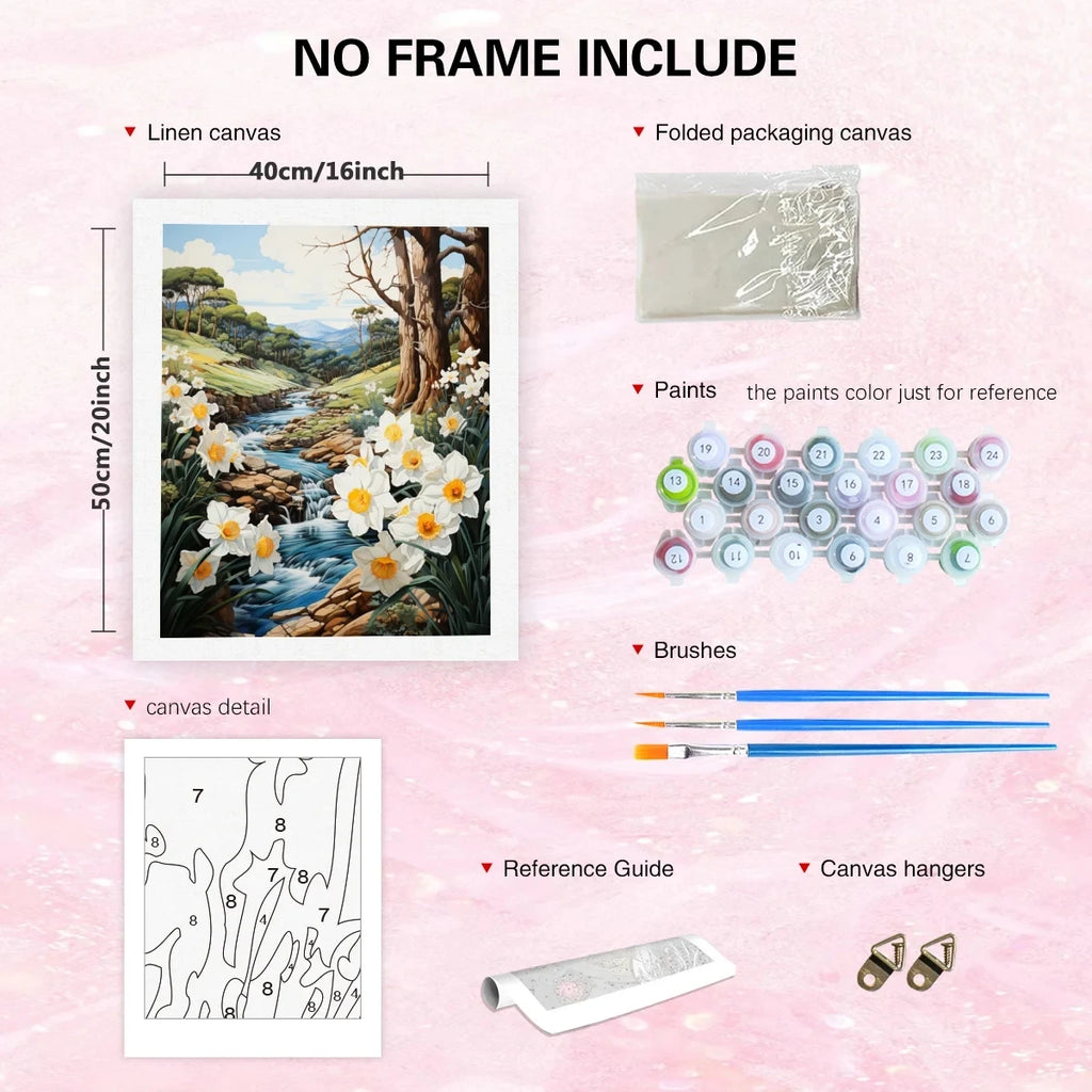 Genie Canvas - Diy Paint By Number For Adults Kits Mountain Acrylic Picture By Numbers Landscape Creative Hobby For Home Decor