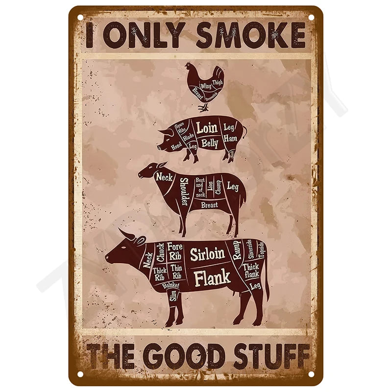 Retro Wall Art Mural Outdoor House Bathroom Home Room Decorations Decor Vintage Metal Signs Plates Tin Sign Posters Man Cave Bar