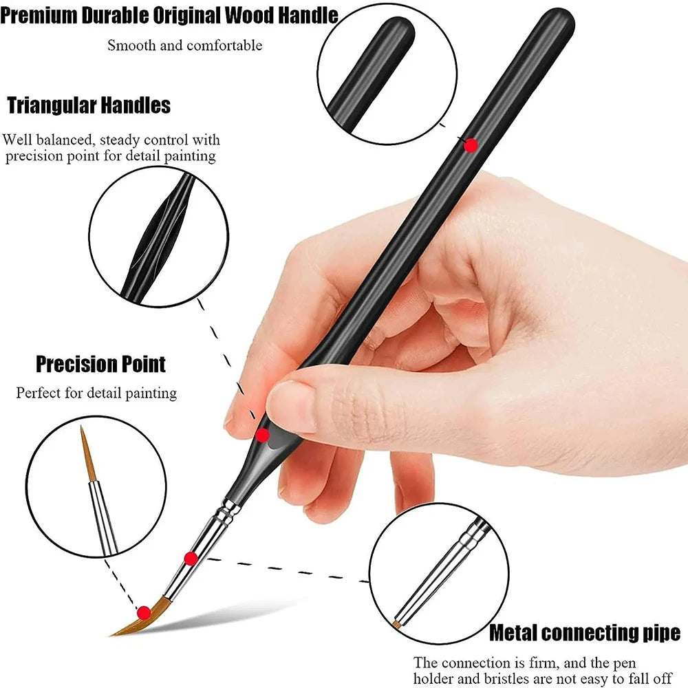 10/20 Pieces Fine Detail Paint Brush Miniature Painting Brushes Kit Mini Paints Brush for Acrylic, Watercolor, Oil, Face, Nail