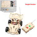 DIY Wooden Remote Control Car Mini Four-Base Version - Wheel Drive Racing Car Science Experiment Kits STEM Educational Toy for Teen Kids Gifts