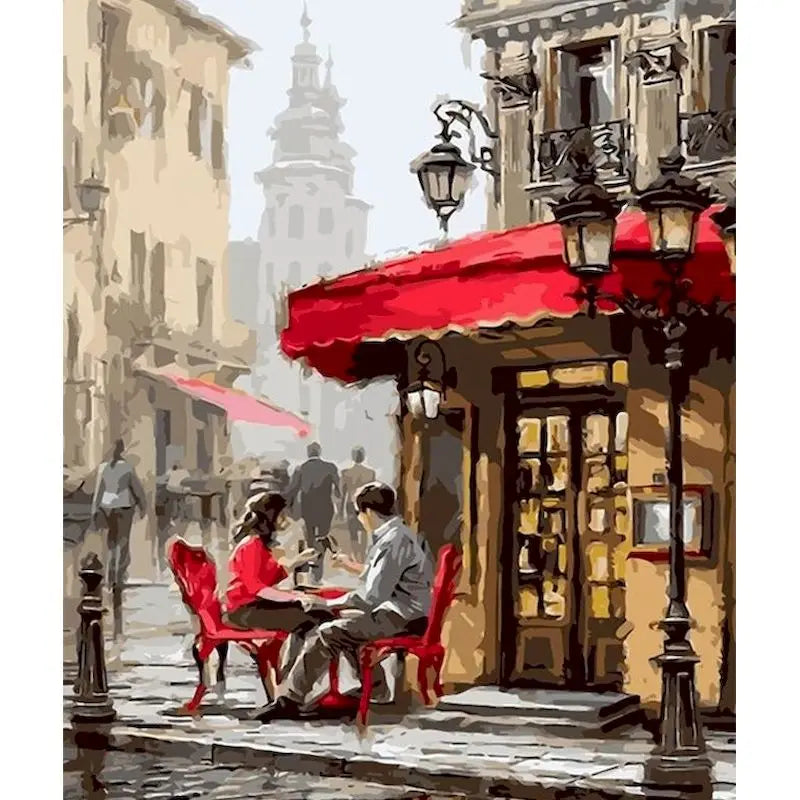 Genie Canvas - PhotoCustom City Oil Painting By Numbers Scenery Adults DIY Kits Paint By Numbers On Canvas Landscape Frameless Home Decoration