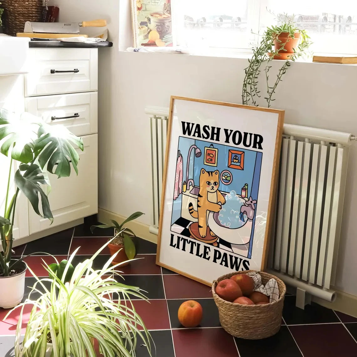 Wash Your Plttle Paws Bathroom Black Cat Wall Art Prints Canvas Painting Poster Picture For Living Bed Room Home Decor