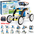 Solar Robot - STEM Kit Educational Toy DIY Science Experiment Technological Gadgets Electric Solar Robots for Kids - White