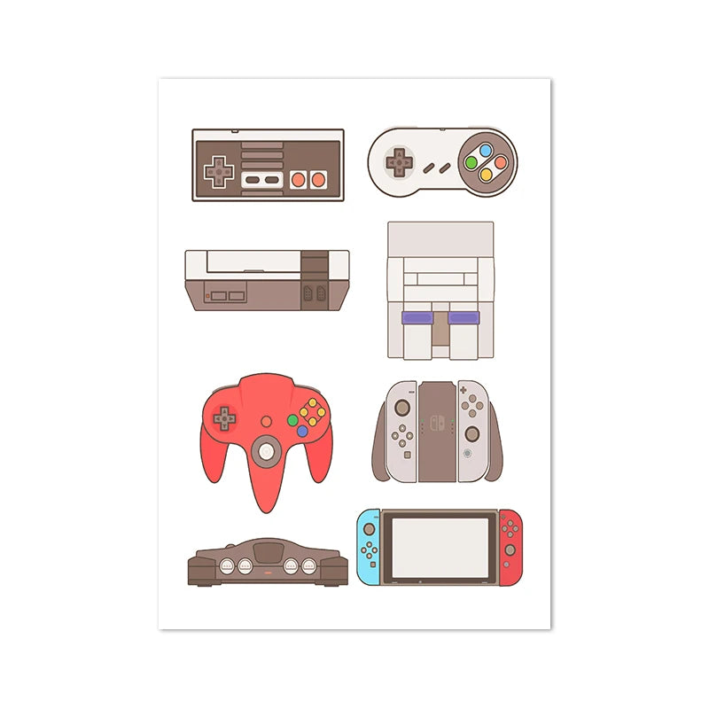 Video Game Wall Art Canvas Posters Prints Gaming Room Decor , Video Game Party Art Painting Pictures Boys Room Wall Decoration