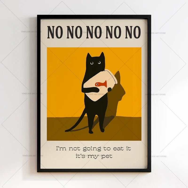 DO NOT Overthink Typography Poster Quotes Wall Art Canvas Painting Posters Prints Mid Century Animal Wall Art for Home Decor