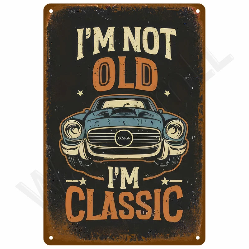 Retro Metal Sign Wall Art Mural Aesthetic Room Home Decor Items Poster Vintage Metal Plate Garage Decoration Tin Sign Plates Bar