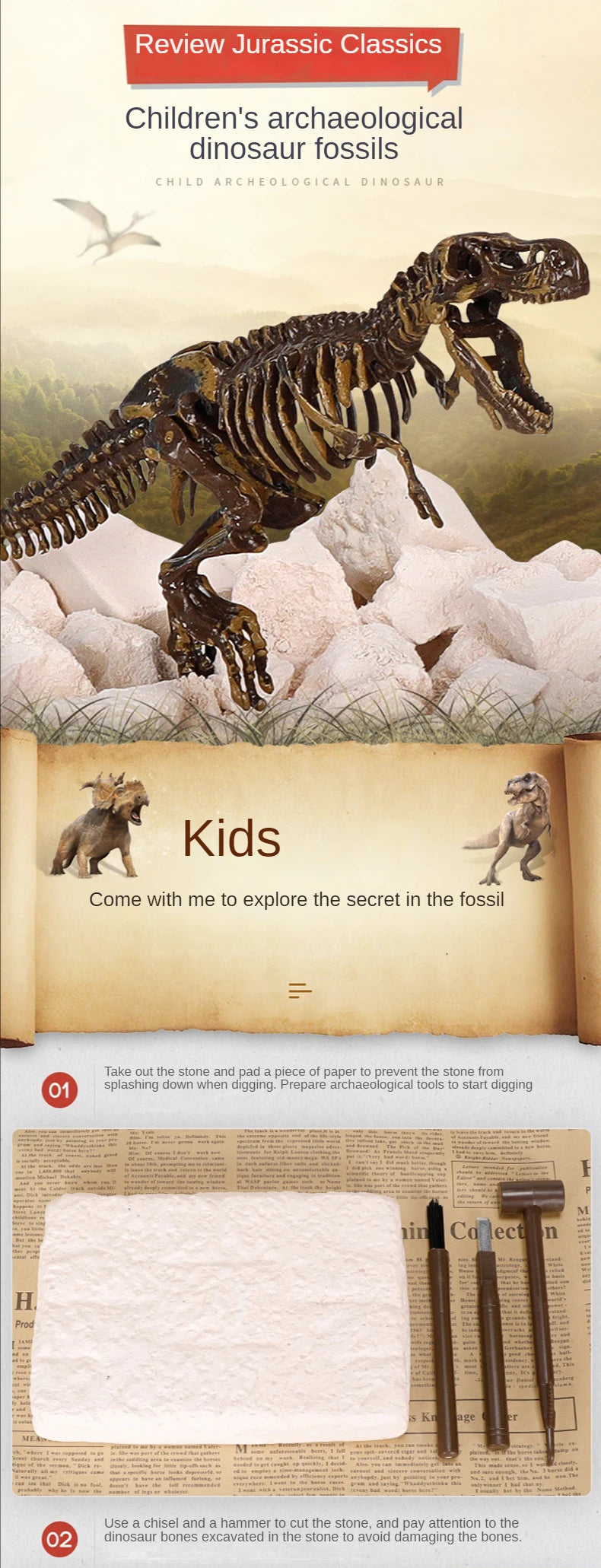 Dinosaur Fossil Excavation Kit