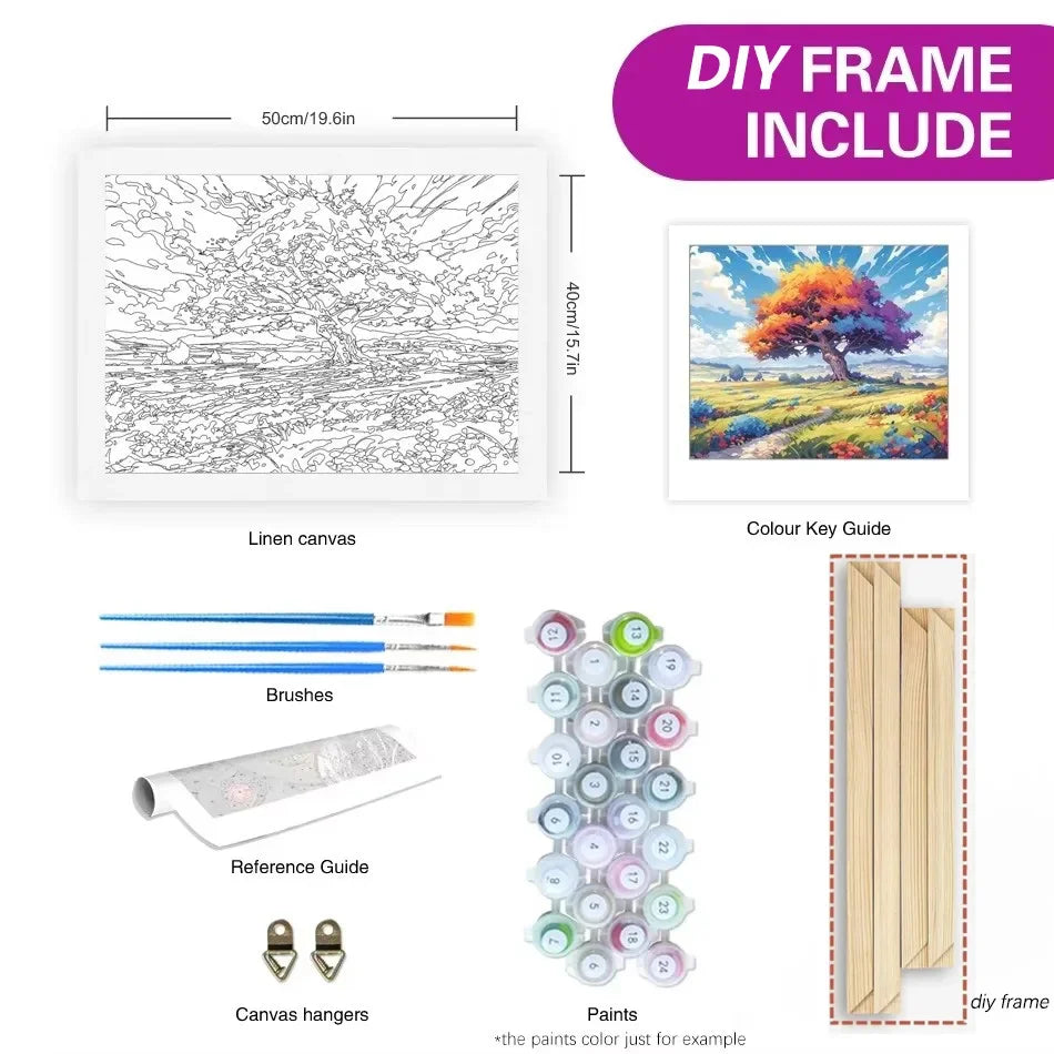 RUOPOTY Frame Illustration Picture Diy Painting By Numbers For Adults Kits Sunset Acrylic Paint On Canvas For Home Decors Diy Gi