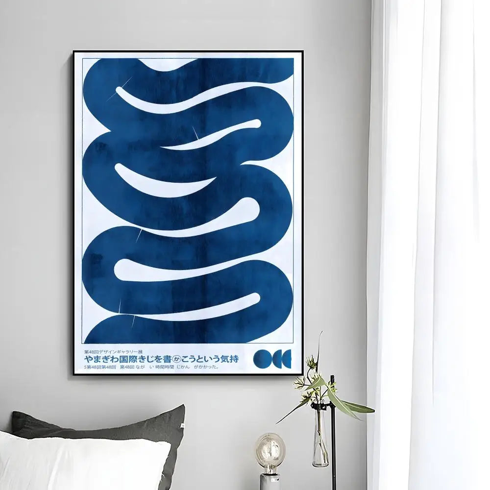 Abstract Wall Art Japan Vintage Koi Canvas Poster HD art sticky wall waterproof home bedroom bar aesthetic decoration