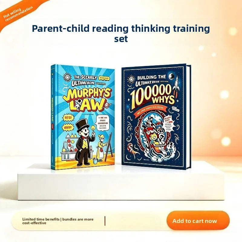 Kids Popular Science 2-Book Set: Funny Comic & 100,000 Whys Storybook, Hardcover Educational Children Extracurricular Gift