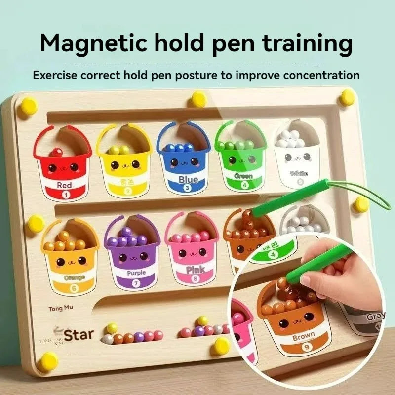 Magnetic Maze 2-in-1 STEM Toy for Ages 3-6, Color-LG2. Develops Fine Motor Skills & Concentration