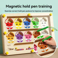 Magnetic Maze 2-in-1 STEM Toy for Ages 3-6, Color-Light Grey. Develops Fine Motor Skills & Concentration