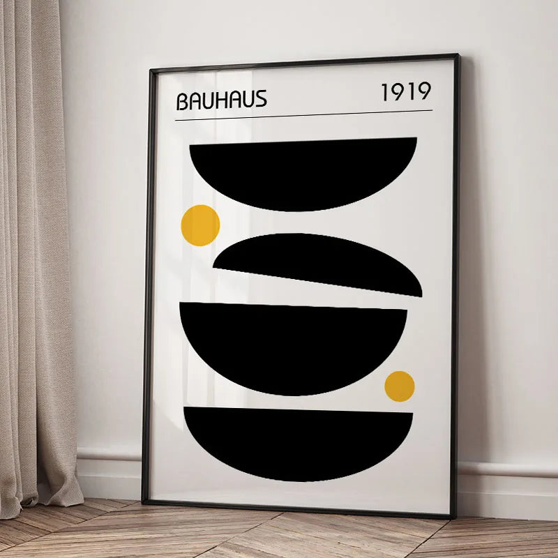 Mid Century Modern Bauhaus Geomtric Wall Art Print Canvas Painting Abstract Poster Pictures For Living Room,Bedroom Home Decor