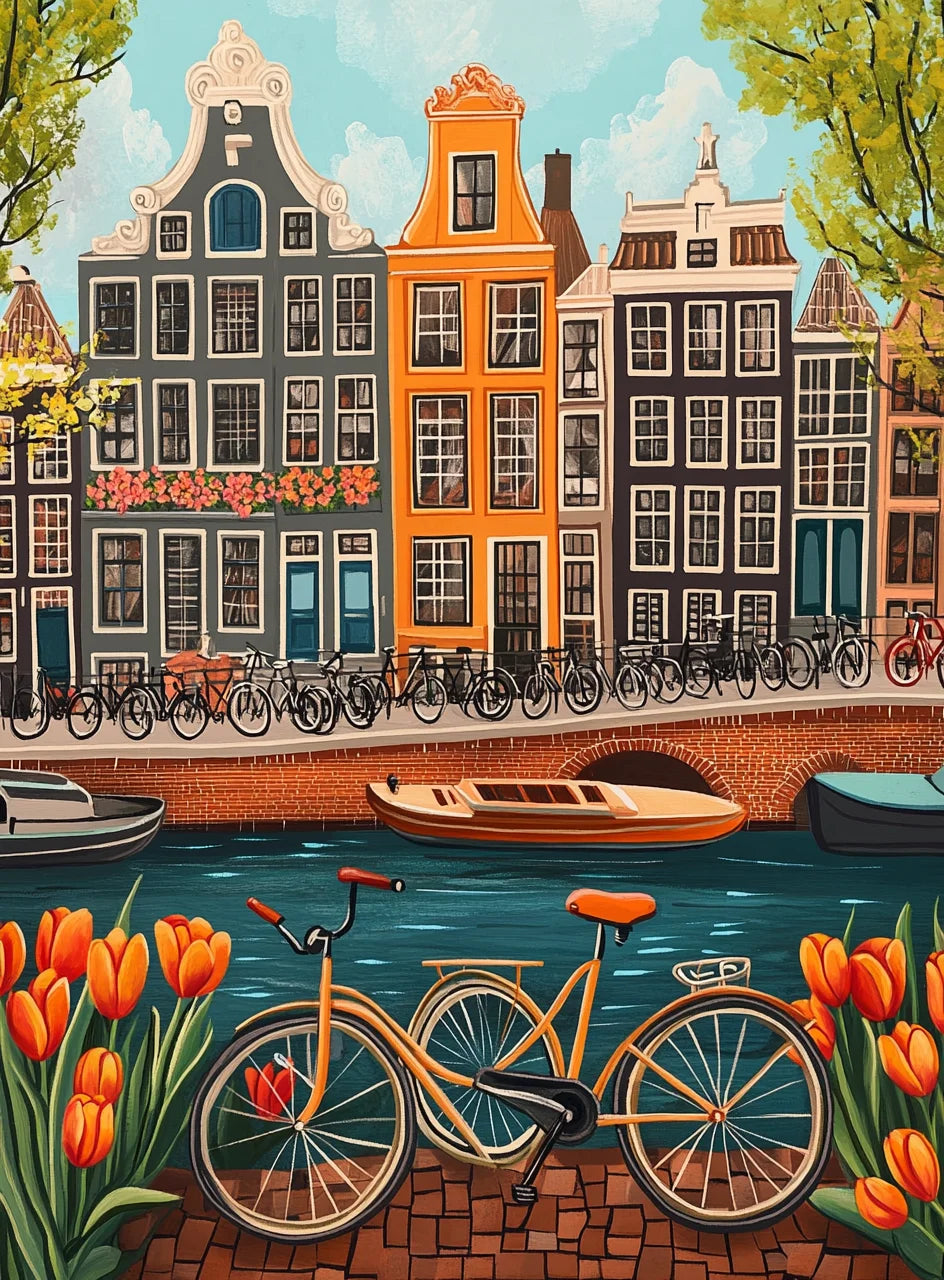 Genie Canvas - Frame Illustration Picture Diy Painting By Numbers For Adults Kits Sunset Acrylic Paint On Canvas For Home Decors Diy Gi