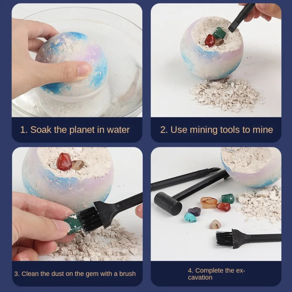Science Educational Explore Planet Dig Kit Kids Excavation Toys Mining Kit Crystals  Mega Gemstone Education Excavation Kit