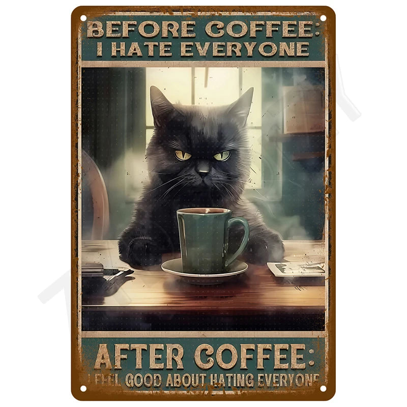 Retro Wall Art Mural Outdoor House Bathroom Home Room Decorations Decor Vintage Metal Signs Plates Tin Sign Posters Man Cave Bar
