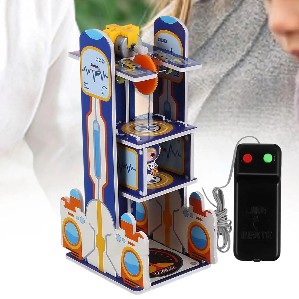DIY Elevator Toy Kids Science Kit Material Package, Easy Assembly DIY Model Building Kit for Children, Teens, Age 5+