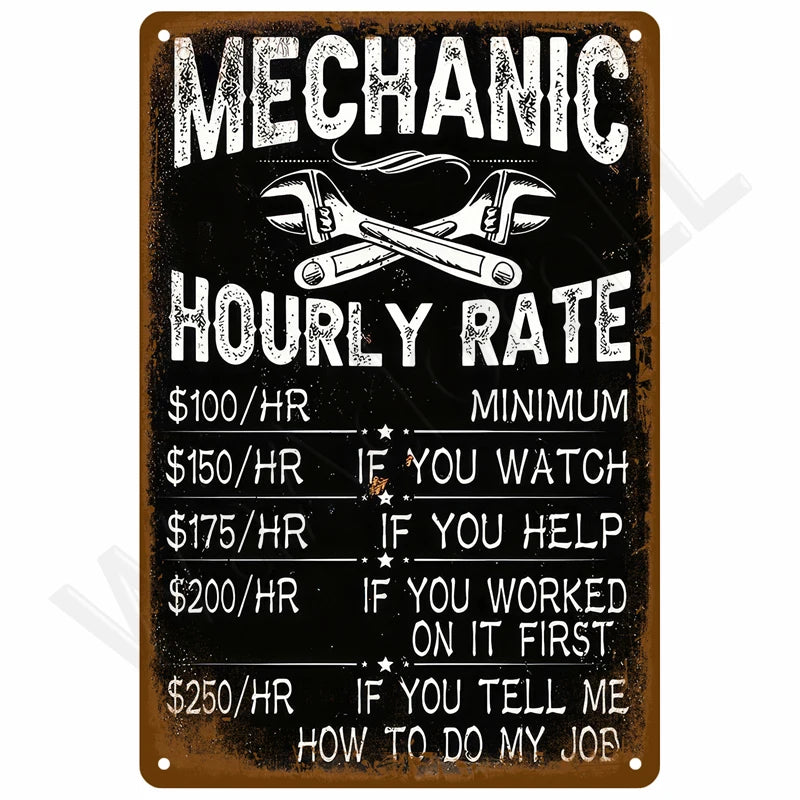 Retro Metal Sign Wall Art Mural Aesthetic Room Home Decor Items Poster Vintage Metal Plate Garage Decoration Tin Sign Plates Bar