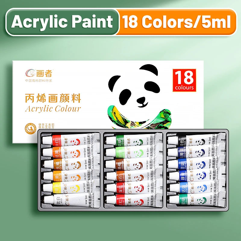 18 Acrylic Paint Set Colors 5ml/0.17oz,Water-Proof Portable Art Rich Pigments for DlY Craft,Drawing,Painting,Canvas, Rock