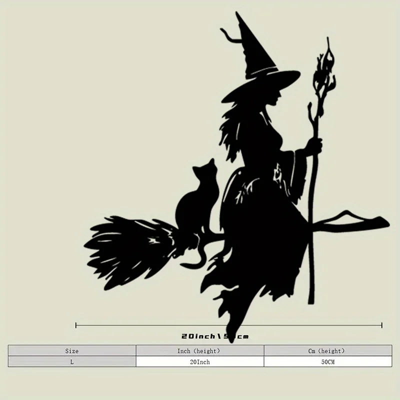 2D Flat Halloween Witch Wall Decor, Festive Party Home Accent