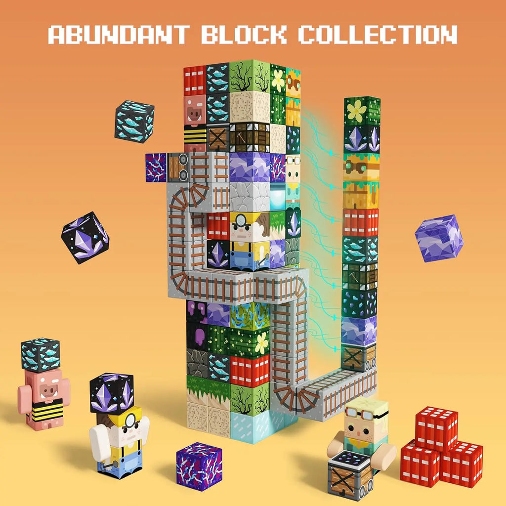 Magnetic Building Blocks - Mine Craft World - Midnight Bear