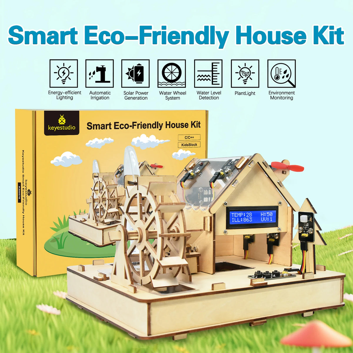 Keyestudio Smart Eco-Friendly House Starter Kit For Arduino Support C++ Programming  Learning Diy Electronic Kit