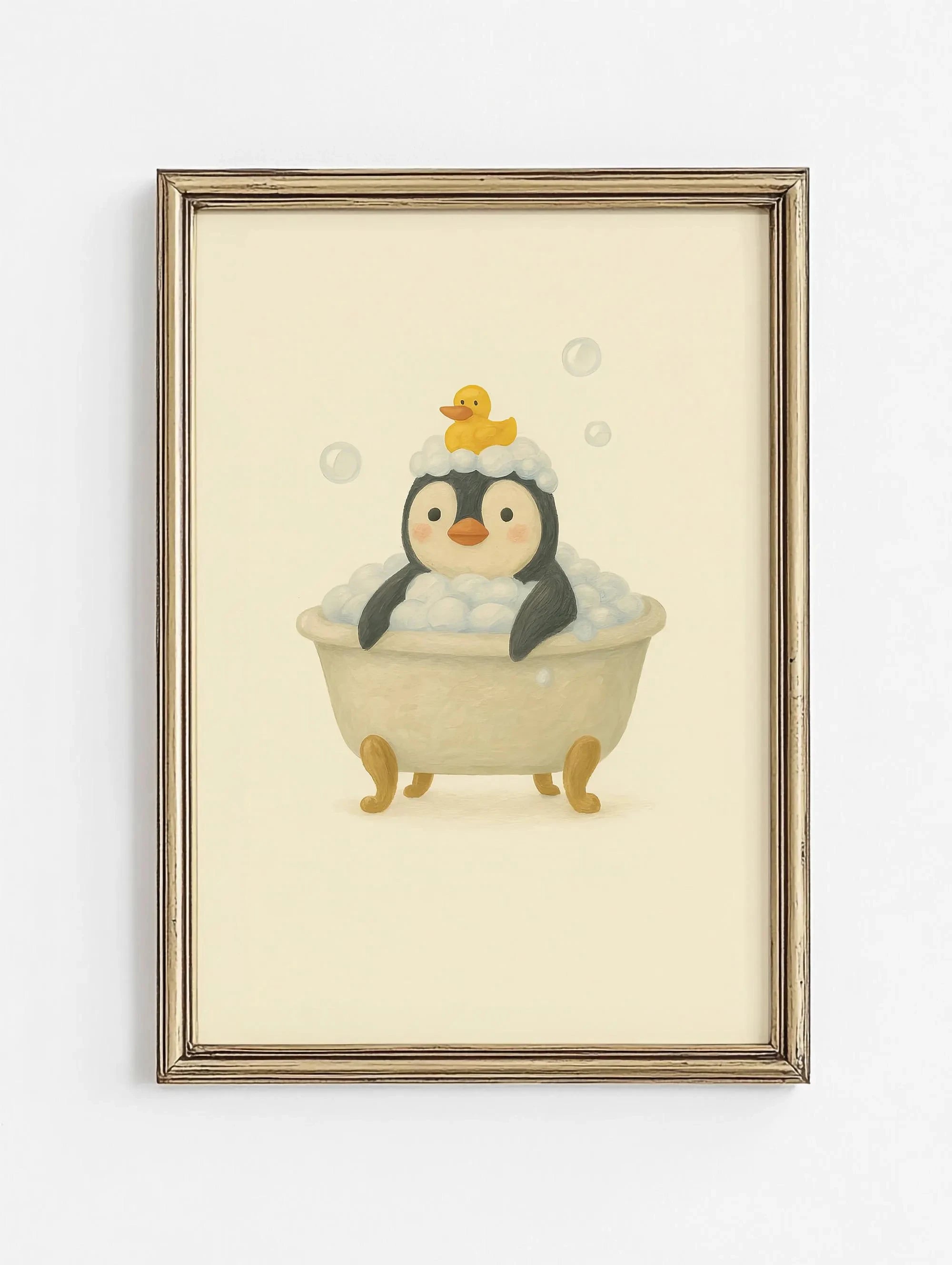 Cute Animal Bubble Bath Wall Art Cute Bathroom Animal poster Kids Funny Toilet Paper Animal Print Nursery Bathtime Bath Poster
