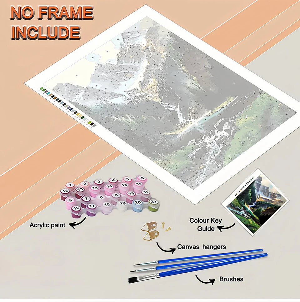 Genie Canvas - Paint By Numbers Umbrella Tree DIY Arts Crafts Digital Oil Painting Fantasy Landscape Scenery Drawing On Canvas Handpainted Gift