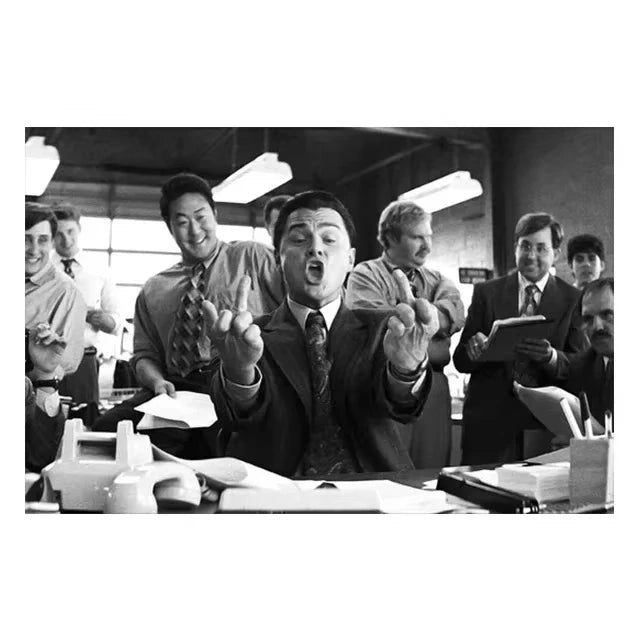 AA Vintage Wall , American Black Card The Wolf of Wall Street, Canvas Printed Poster, Home Living Room Bedroom Decoration