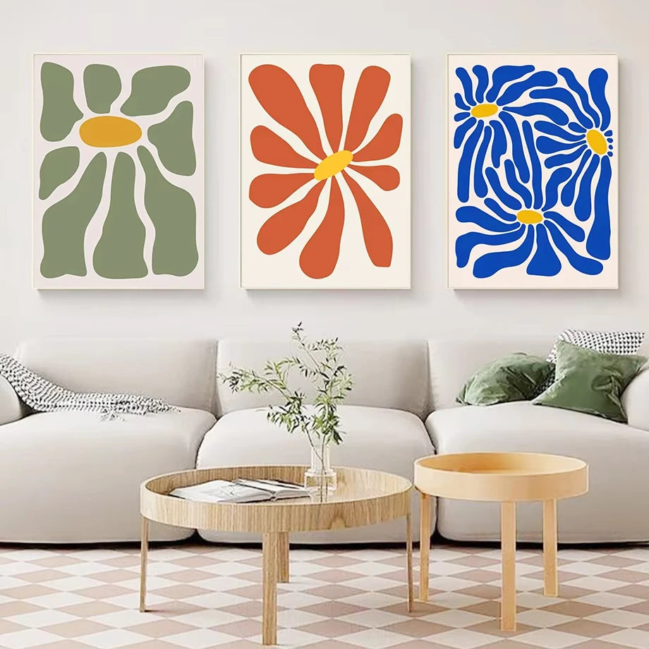 Abstract Flower Wall Art Canvas Painting Poster Gallery Prints Nordic Bohemian Living Room Home Decoration Wall Paintings