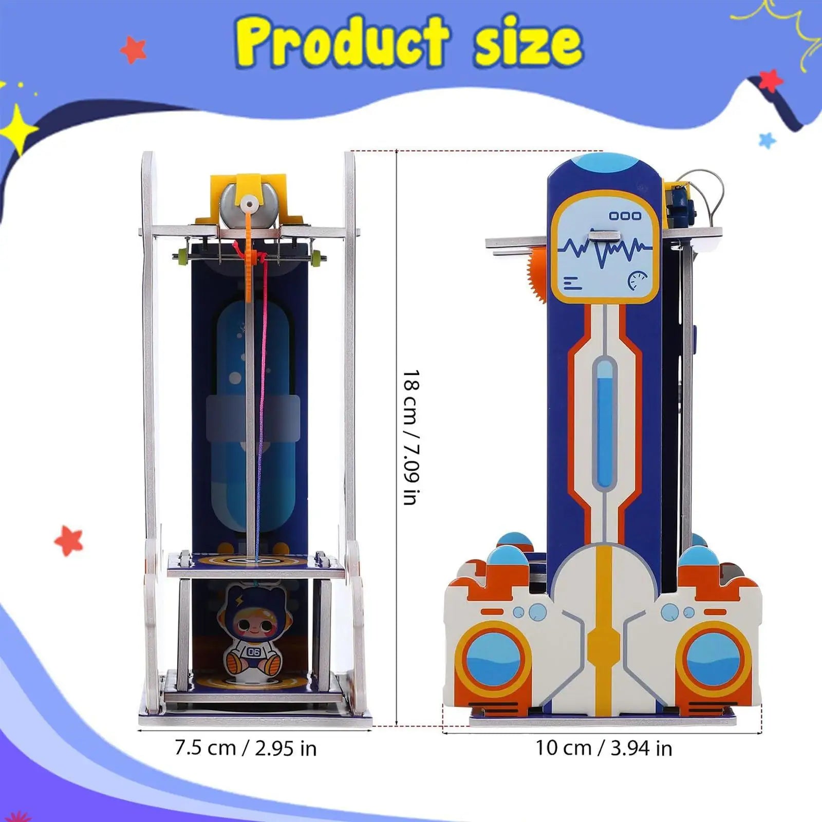 DIY Elevator Toy Kids Science Kit Material Package, Easy Assembly DIY Model Building Kit for Children, Teens, Age 5+