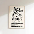 More Espresso Less Depresso Wall Art, Coffee Quote Wall Art, Coffee Station Wall Art, Coffee Bar Print, Cute Prints, Retro Quote