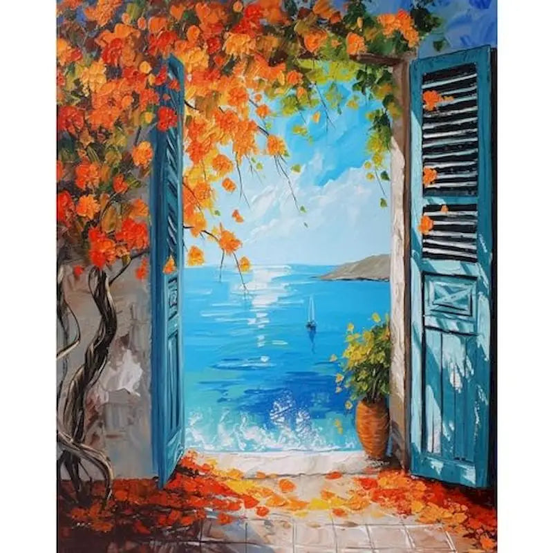 Genie Canvas Door Landscape DIY Paint by Numbers Kit