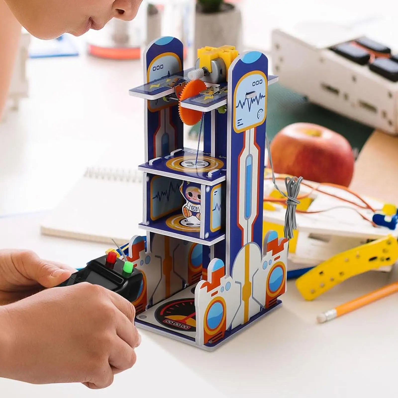 DIY Elevator Toy Kids Science Kit Material Package, Easy Assembly DIY Model Building Kit for Children, Teens, Age 5+