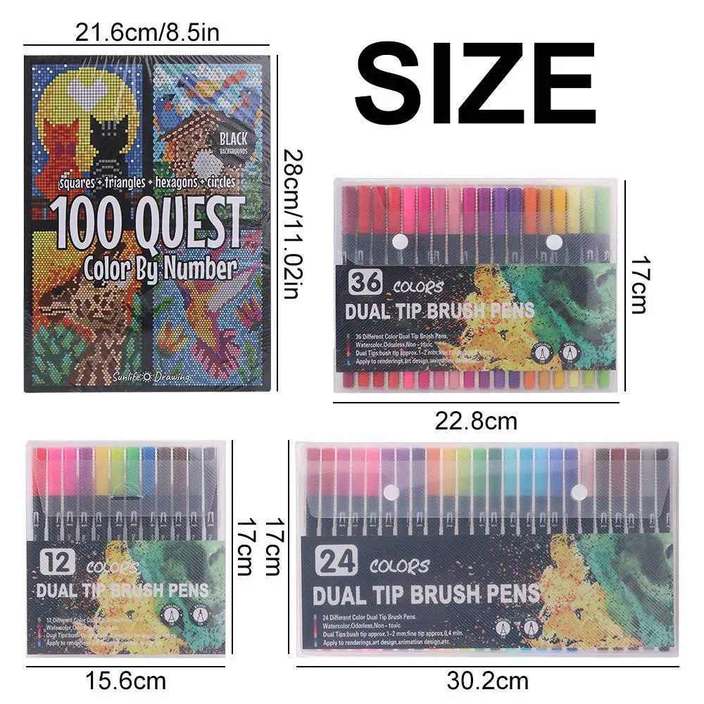 Cartoon Activity Color Painting Book Educational DIY Paint By Numbers Digital Filling Create Stunning Artworks