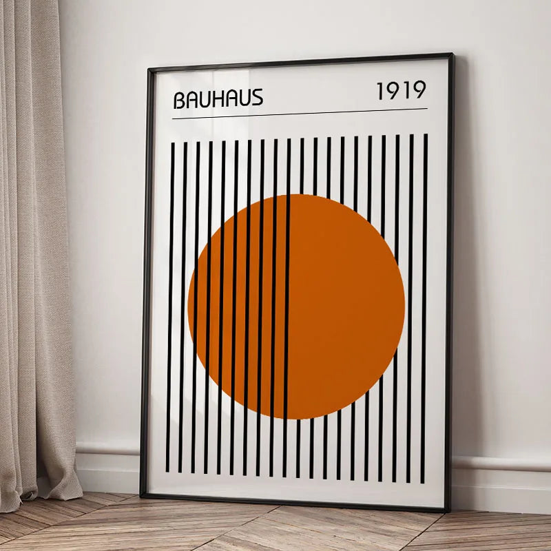 Mid Century Modern Bauhaus Geomtric Wall Art Print Canvas Painting Abstract Poster Pictures For Living Room,Bedroom Home Decor