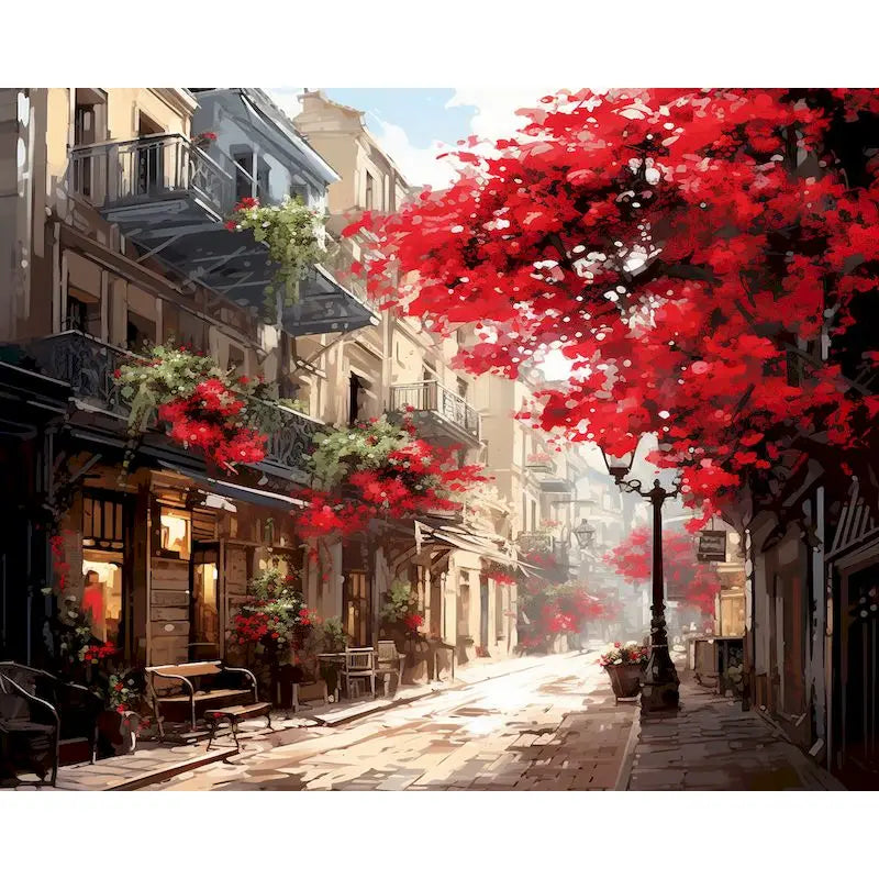 Genie Canvas - PhotoCustom City Oil Painting By Numbers Scenery Adults DIY Kits Paint By Numbers On Canvas Landscape Frameless Home Decoration
