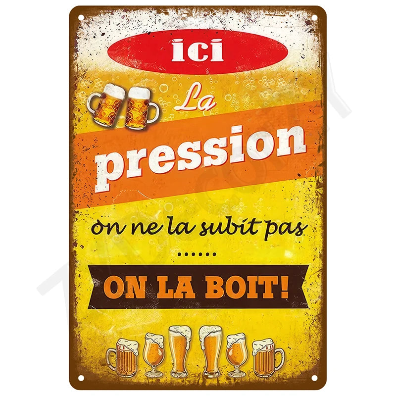 Retro Wall Art Mural Outdoor House Bathroom Home Room Decorations Decor Vintage Metal Signs Plates Tin Sign Posters Man Cave Bar