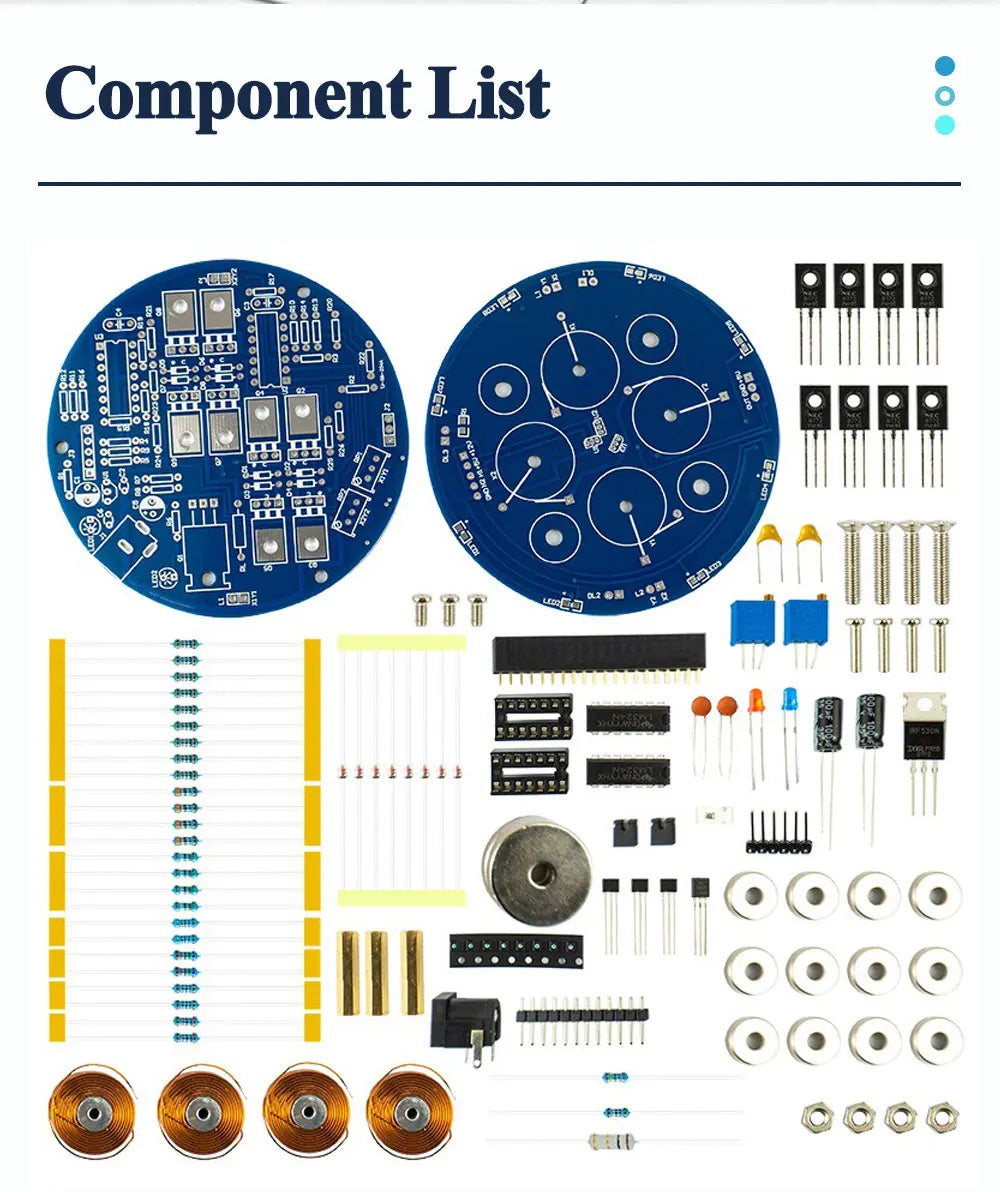 DIY Magnetic Levitation Kit Experiment PCB Soldering Project Practice Solder Assembly Magnet DIY Electronic Kit 2-5W 150G Load