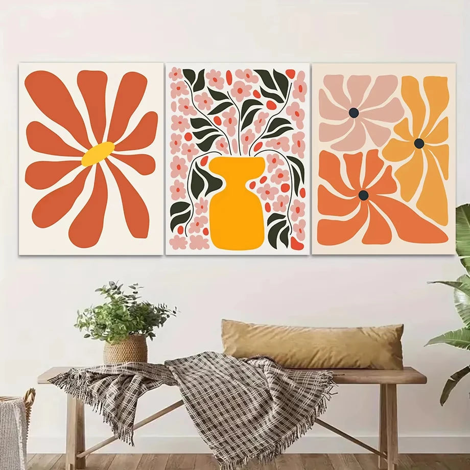 Abstract Flower Wall Art Canvas Painting Poster Gallery Prints Nordic Bohemian Living Room Home Decoration Wall Paintings