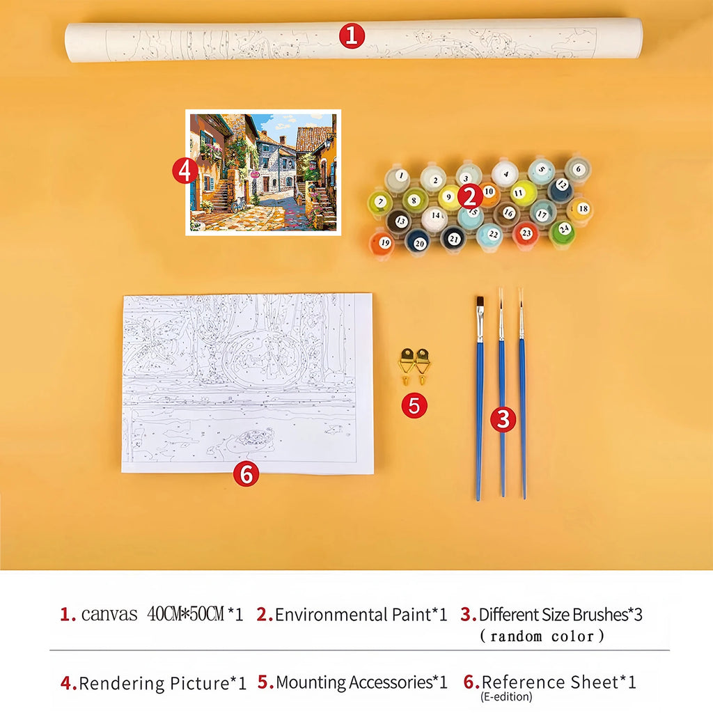 Cafe - Paint by Numbers Kit for Adults，children，Beginner to Advanced NumberOil Paintin ，Home Decor ，DIY Art Scenery Oil Painting 40x50 cm