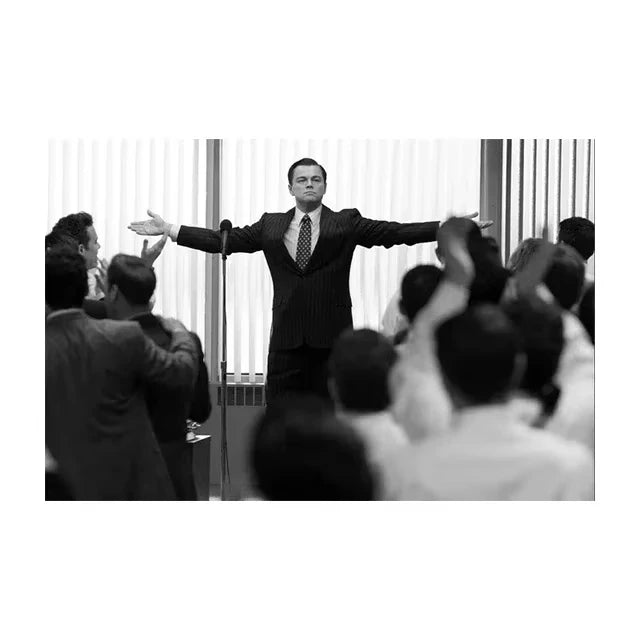 AA Vintage Wall , American Black Card The Wolf of Wall Street, Canvas Printed Poster, Home Living Room Bedroom Decoration