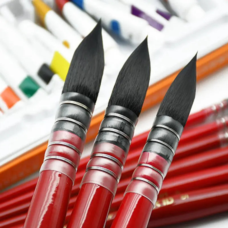 1pc Professional Round Mop French Style Watercolor Paint Brush Nylon Painting Brush for Acrylic Water Color Gouache Oil Painting