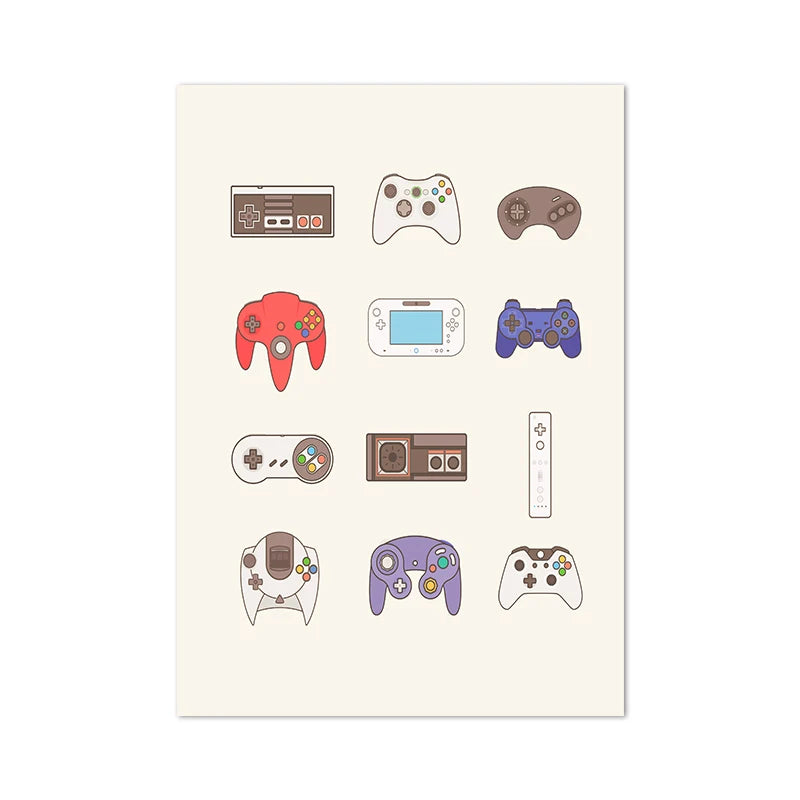 Video Game Wall Art Canvas Posters Prints Gaming Room Decor , Video Game Party Art Painting Pictures Boys Room Wall Decoration