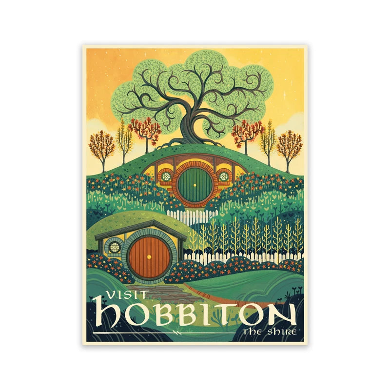 Tolkien Wall Art Canvas Painting Middle Earth Landscape LOTR Posters and Prints Wall Pictures Travel Gift Living Room Home Decor